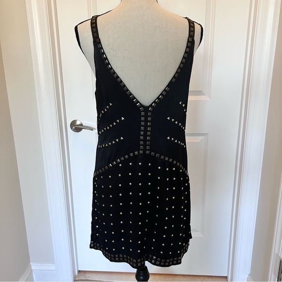 Anthropologie Black Studded Sleeveless Mini Dress | Size XS - Picture 2 of 6